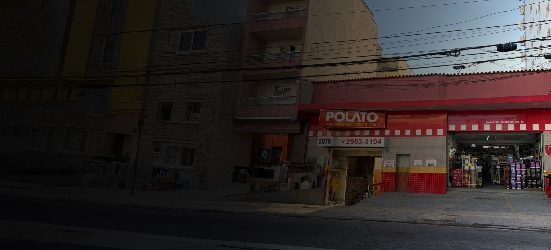 Fachada da loja Polato Materiais para Construção
